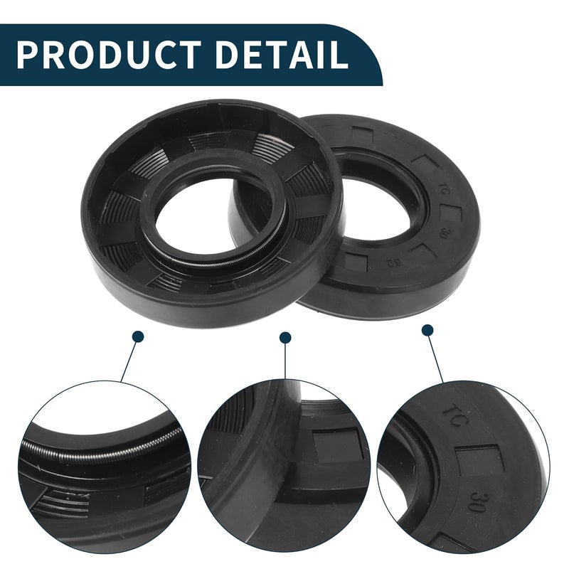 TUCKBOLD Universal Oil Seal TC Double Lip W Steel Spring Seal Ring Rotary Shaft Seal 30x62x12mm High Pressure NBR Rubber Black 5 Pcs - Image 5